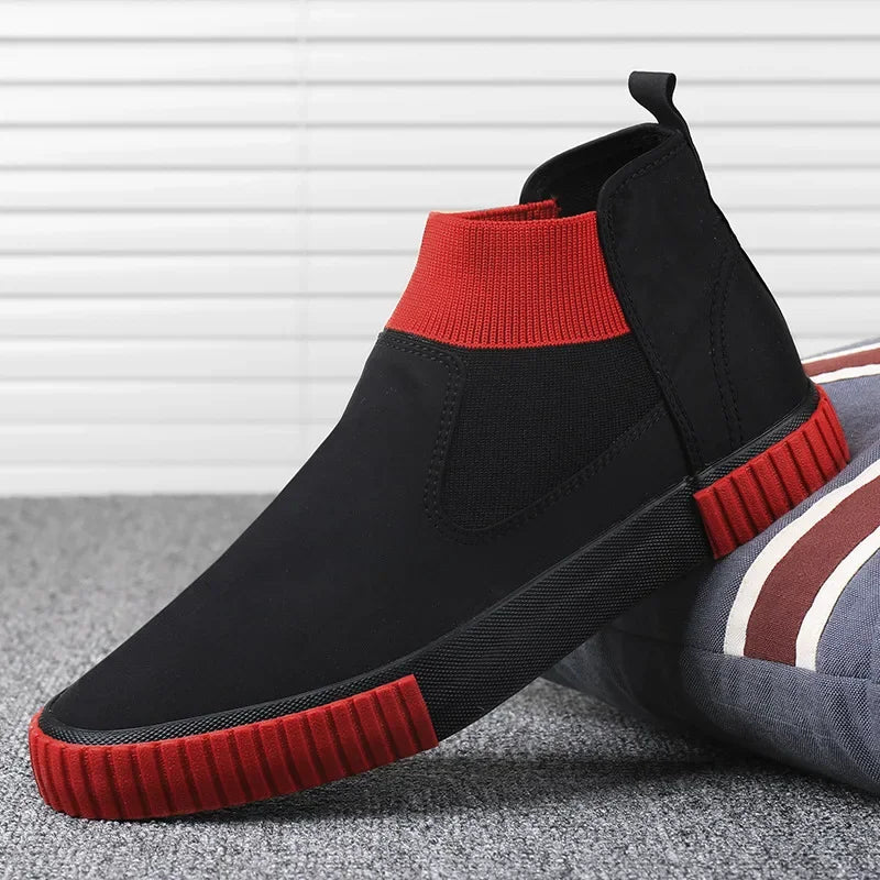 Men’s High-Top Canvas Casual Slip-On Shoes