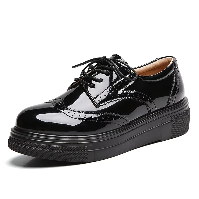 Women’s Leather Oxford Flats Lace-Up Brogues