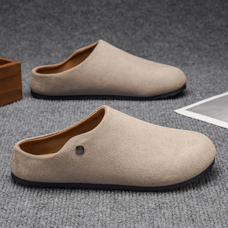 Unisex Leather Slip-On Summer Flats