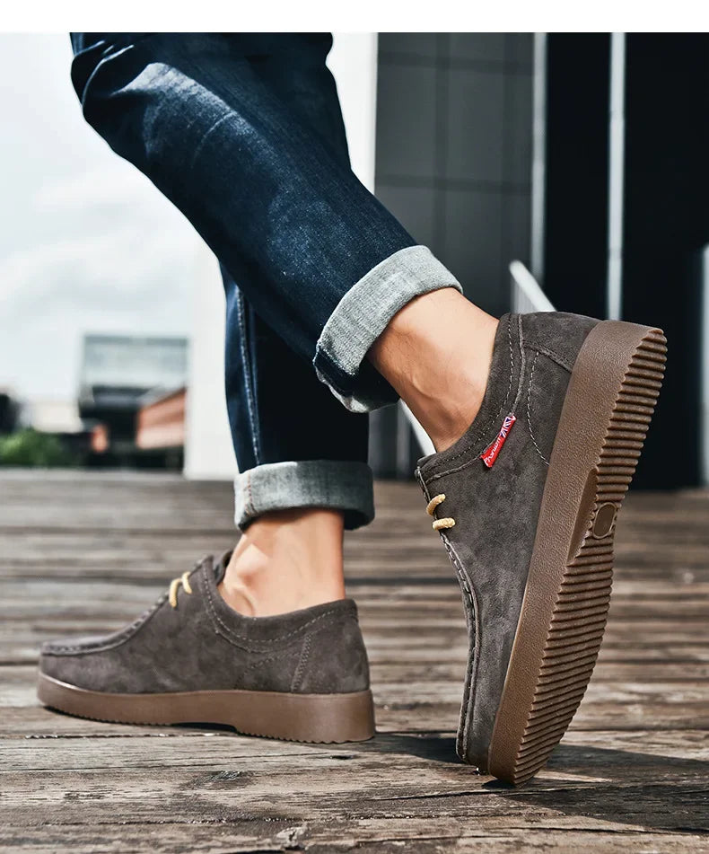 Men’s Suede Leather Lace-Up Casual Shoes