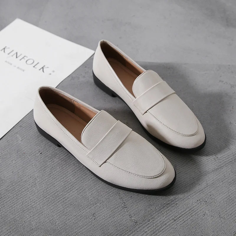 Women’s Vintage Leather Loafers Casual Flats