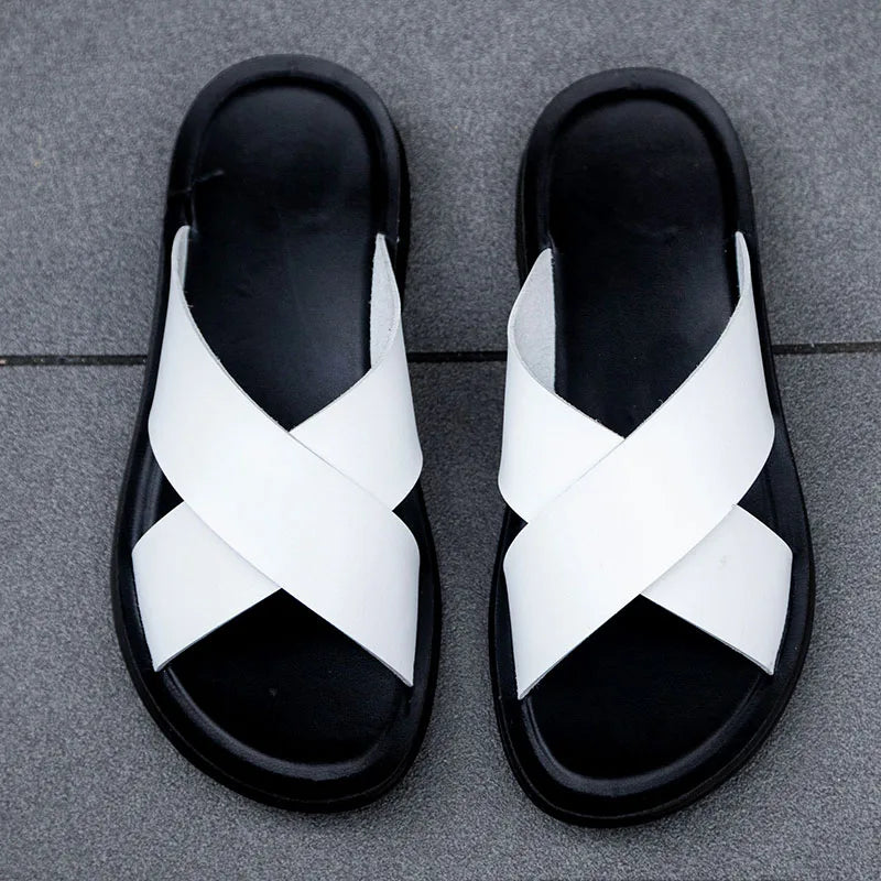 Men’s Leather Roman Open-Toe Summer Sandals
