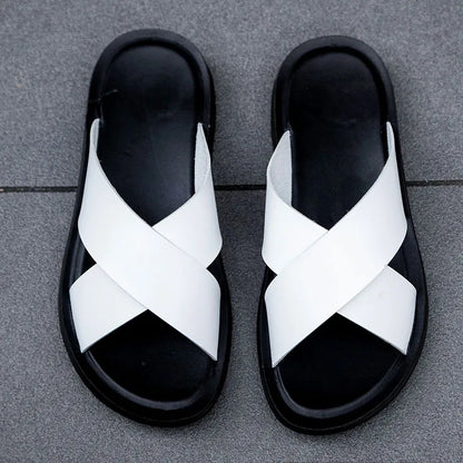 Men’s Leather Roman Open-Toe Summer Sandals