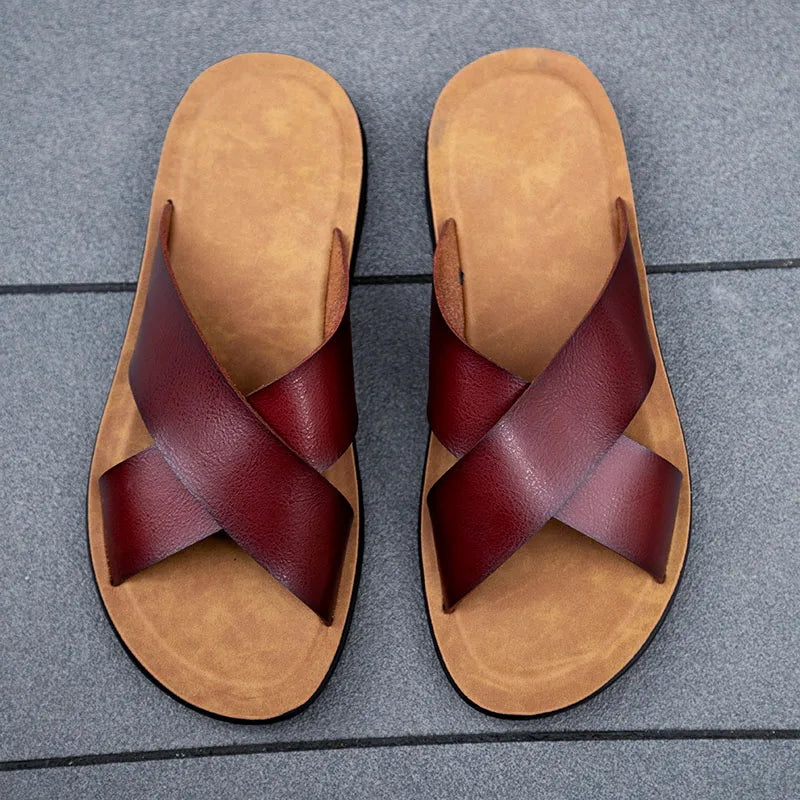Men’s Leather Roman Open-Toe Summer Sandals