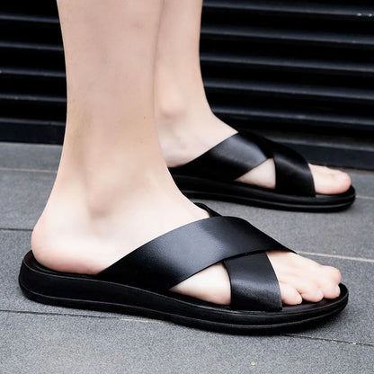 Men’s Leather Roman Open-Toe Summer Sandals