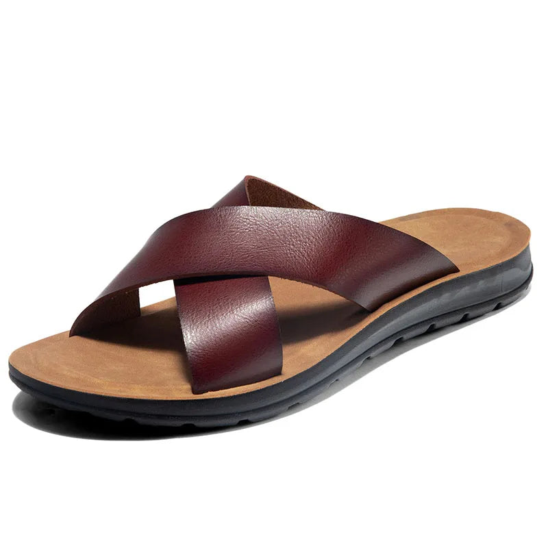 Men’s Leather Roman Open-Toe Summer Sandals