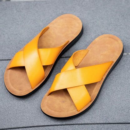 Men’s Leather Roman Open-Toe Summer Sandals