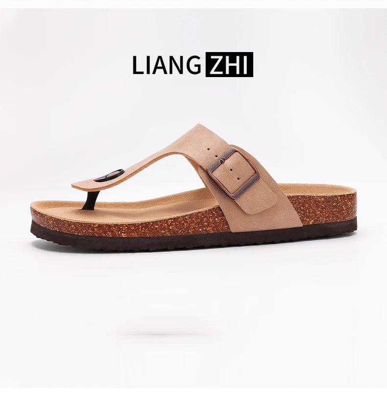 Men’s Summer Cork Slippers with Arch Support