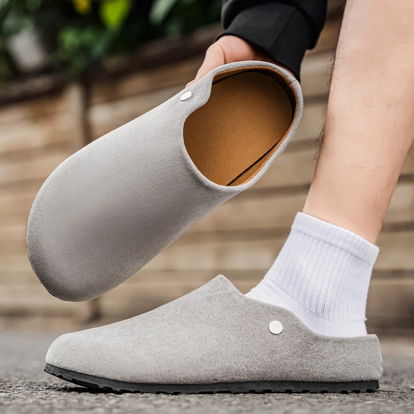Unisex Leather Slip-On Summer Flats