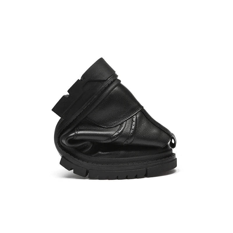 Men’s Genuine Leather Black Ankle Boots