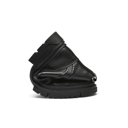 Men’s Genuine Leather Black Ankle Boots