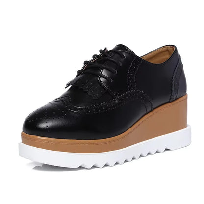 Women’s Leather Oxford Flats Lace-Up Brogues