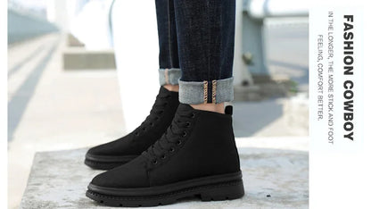 Men’s Hidden Heel Canvas Elevator Boots