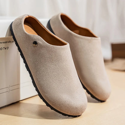 Unisex Leather Slip-On Summer Flats