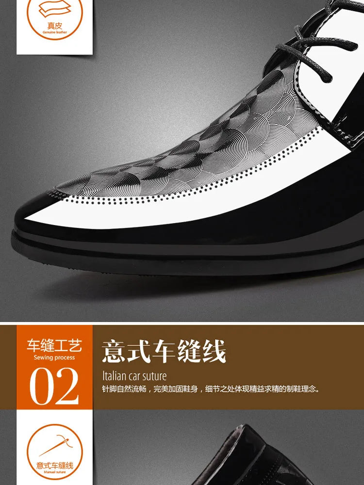 Men’s Leather Oxford Lace-Up Casual Dress Shoes