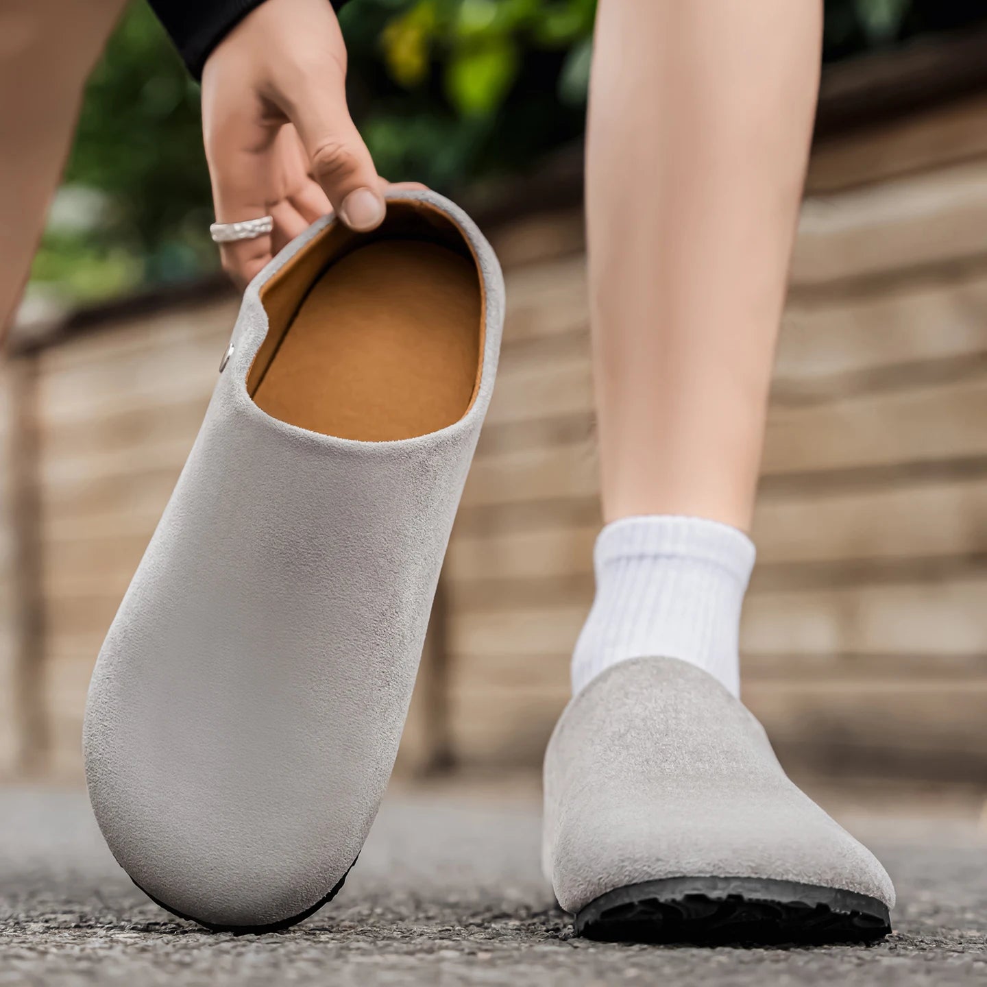 Unisex Leather Slip-On Summer Flats