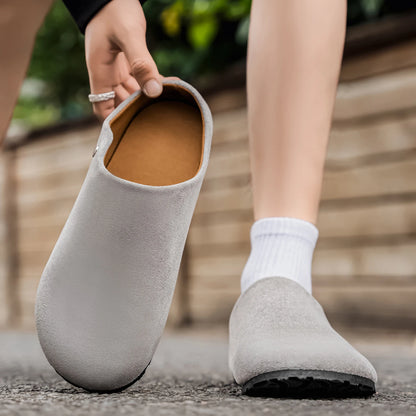 Unisex Leather Slip-On Summer Flats