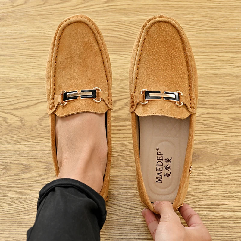 Men’s Large Size Leather Slip-On Loafers