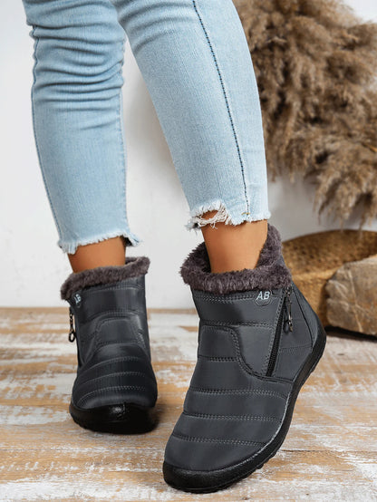 Women’s Solid Mid-Calf Warm Cotton Boots