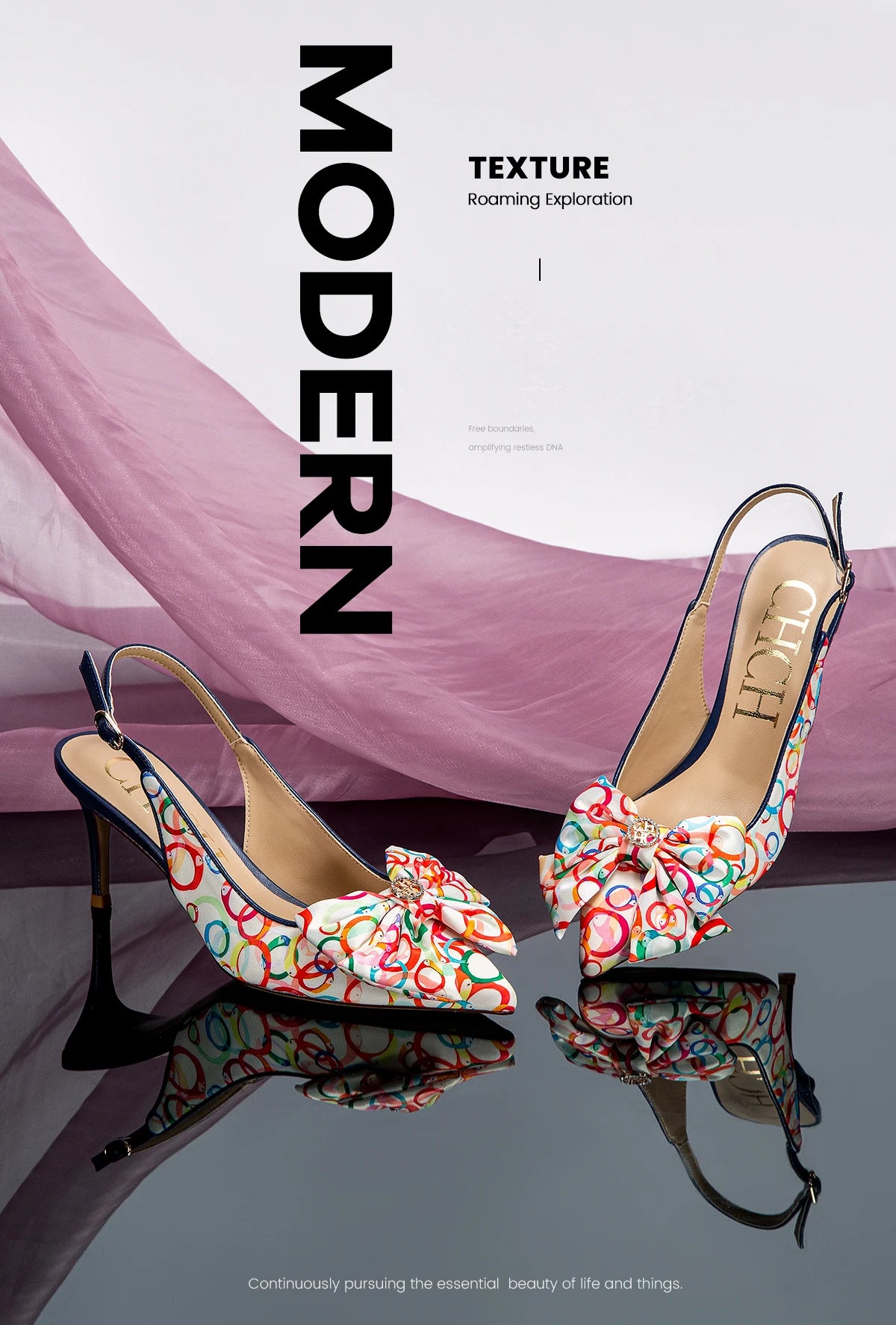Women’s High Heel Sandals with Unique Print