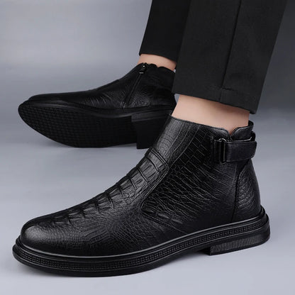 Men’s Leather Chelsea High-Top Ankle Boots