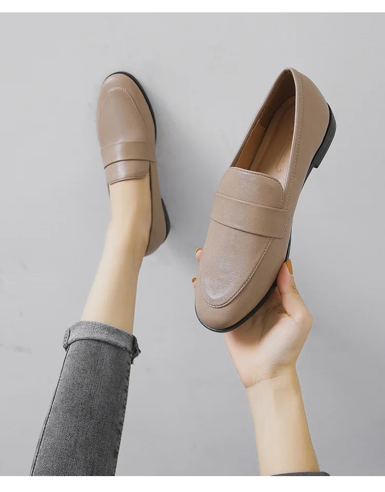 Women’s Vintage Leather Loafers Casual Flats