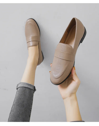 Women’s Vintage Leather Loafers Casual Flats