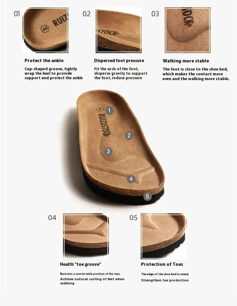 Men’s Cork Footbed Adjustable Strap Sandals