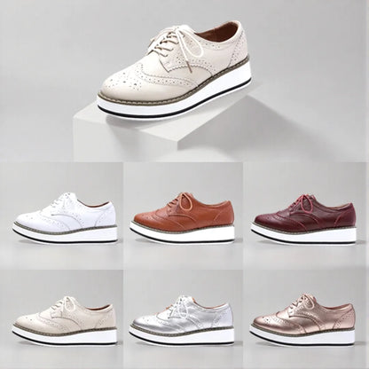 Women’s Leather Oxford Flats Lace-Up Brogues
