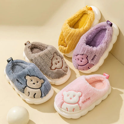 Children Plush Bear Indoor Slippers