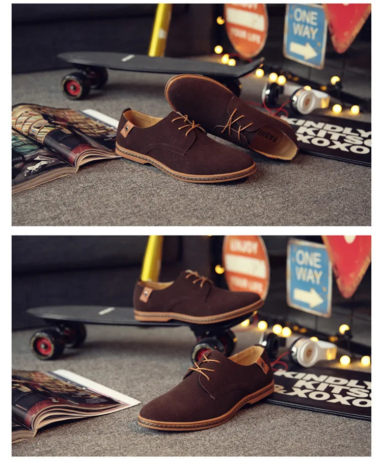 Men Luxury Suede Leather Oxford Shoes