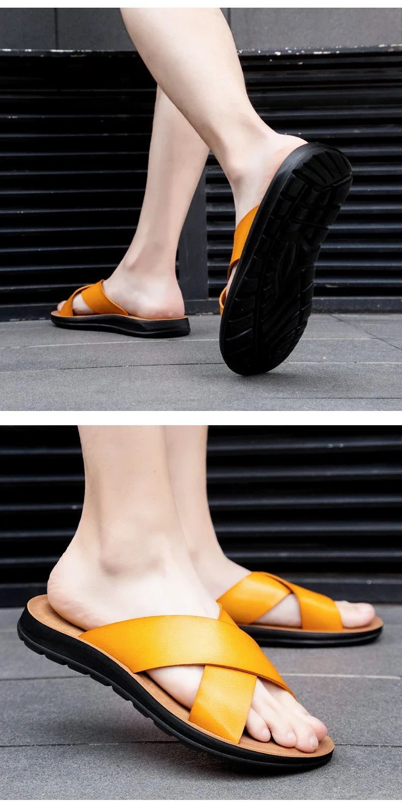Men’s Leather Roman Open-Toe Summer Sandals