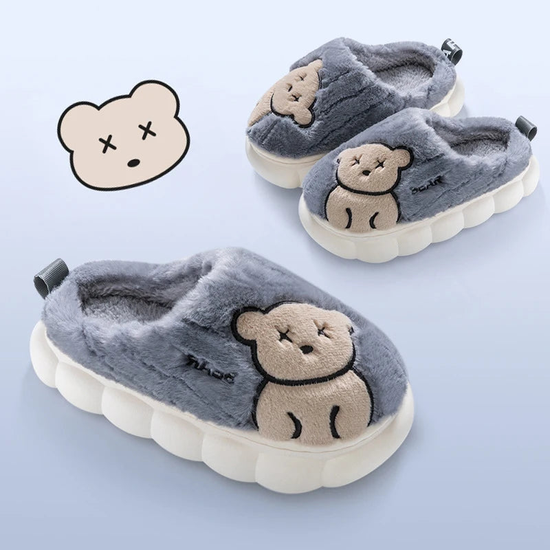 Children Plush Bear Indoor Slippers