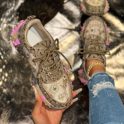 Women’s Luxury Rhinestone Platform Fashion Sneakers