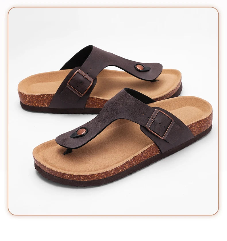 Men’s Summer Cork Slippers with Arch Support