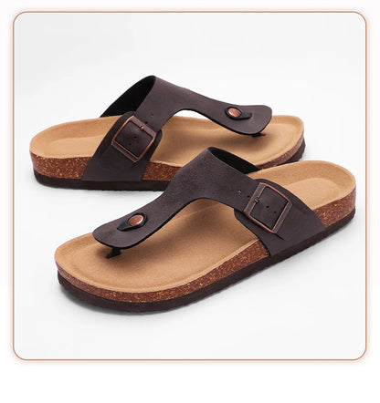 Men’s Summer Cork Slippers with Arch Support