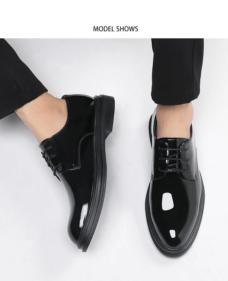 Men’s Patent Leather Height Increase Dress Shoes
