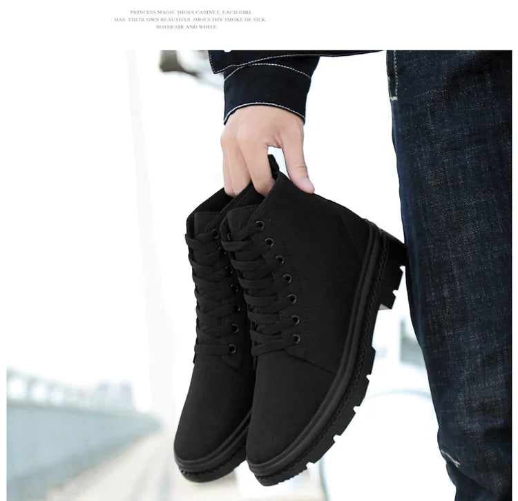 Men’s Hidden Heel Canvas Elevator Boots