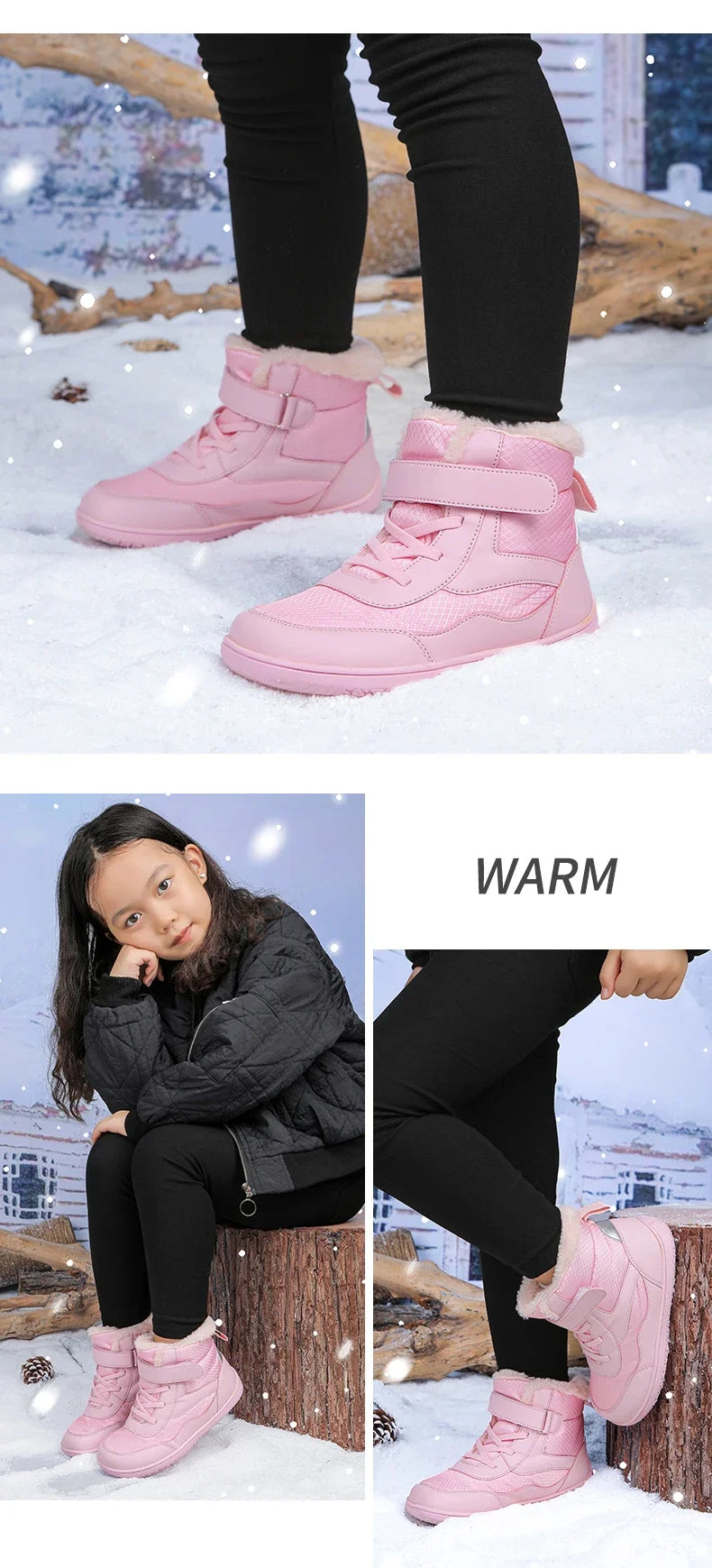 Kids Waterproof Fur-Lined Winter Boots