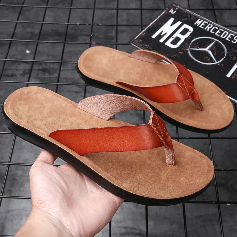 Men’s Leather Roman Open-Toe Summer Sandals