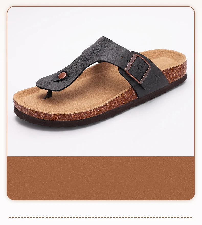 Men’s Summer Cork Slippers with Arch Support