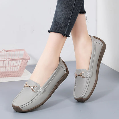 Women’s Leather Slip-On Casual Moccasin Flats