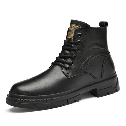 Men’s Genuine Leather Black Ankle Boots