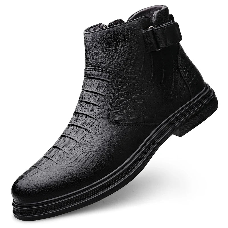 Men’s Leather Chelsea High-Top Ankle Boots
