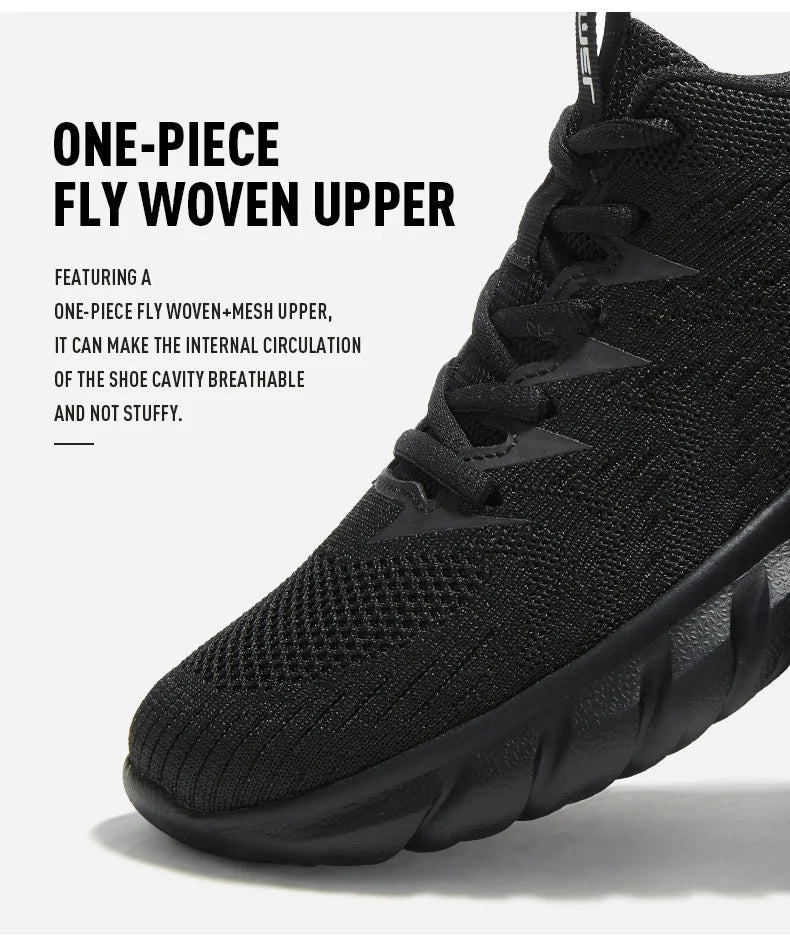 Men’s Lightweight Black Casual Sports Sneakers