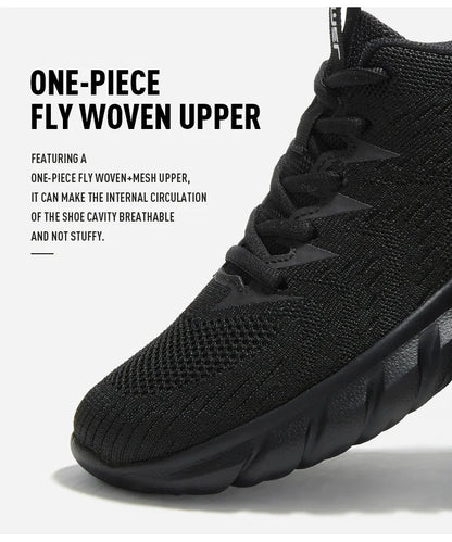 Men’s Lightweight Black Casual Sports Sneakers