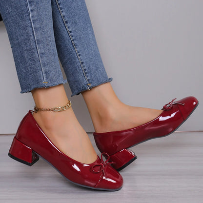 Women’s Round Toe Bow-Knot Platform Heels