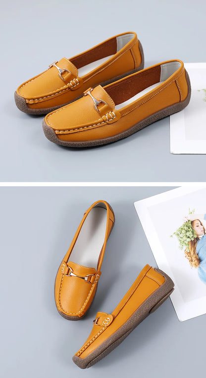 Women’s Leather Slip-On Casual Moccasin Flats