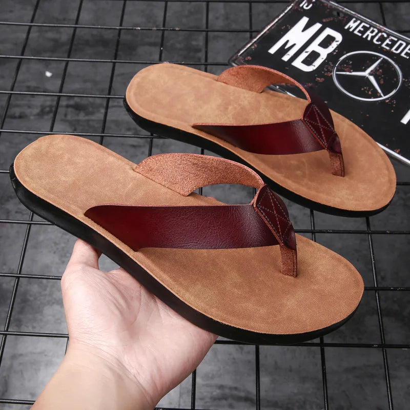 Men’s Leather Roman Open-Toe Summer Sandals