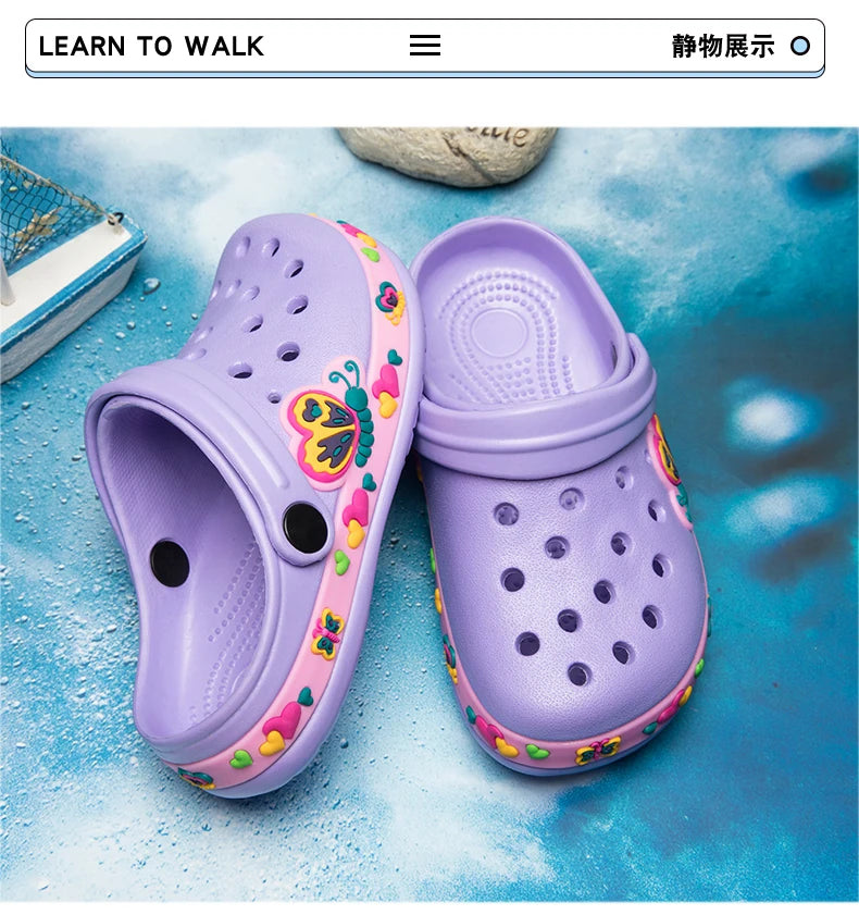 Baby Boys Cartoon Excavator Clogs